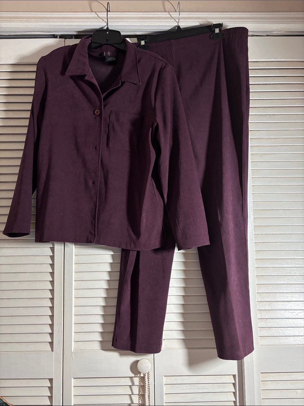Plum Two-Piece Pants Set - Vintage